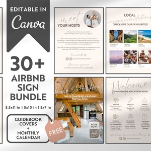 Airbnb Signs Canva Szablon, Znaki ścienne do wynajmu domów, Zasady domu, Lista zameldowania i wymeldowania, Pakiet znaków gospodarza Airbnb, Szablony Airbnb, Przewodnik