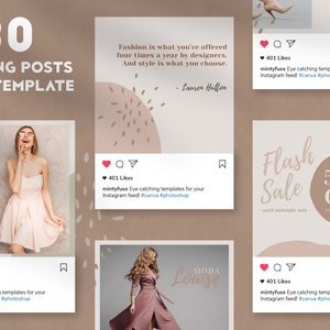 Louise Instagram Puzzle Feed Canva Template 30 Unique Posts - Etsy