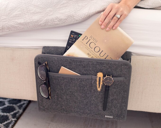 Windfromort Bett Organizer - Baumwoll-Leinen Aufhängtasche Für Hochbetten