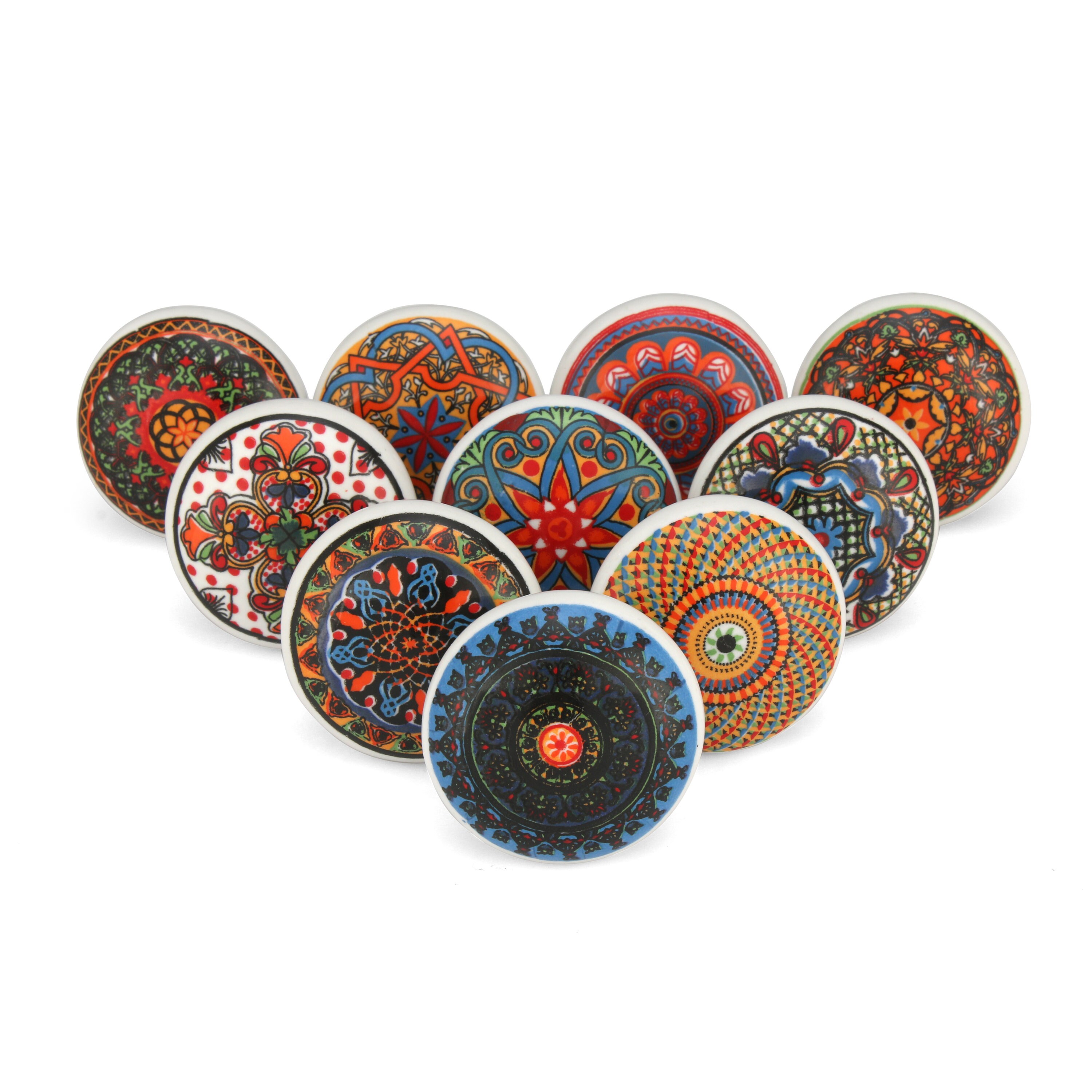 Casa Decor Set of 12  Ceramic Drawer Pulls Handmade in India main image 1