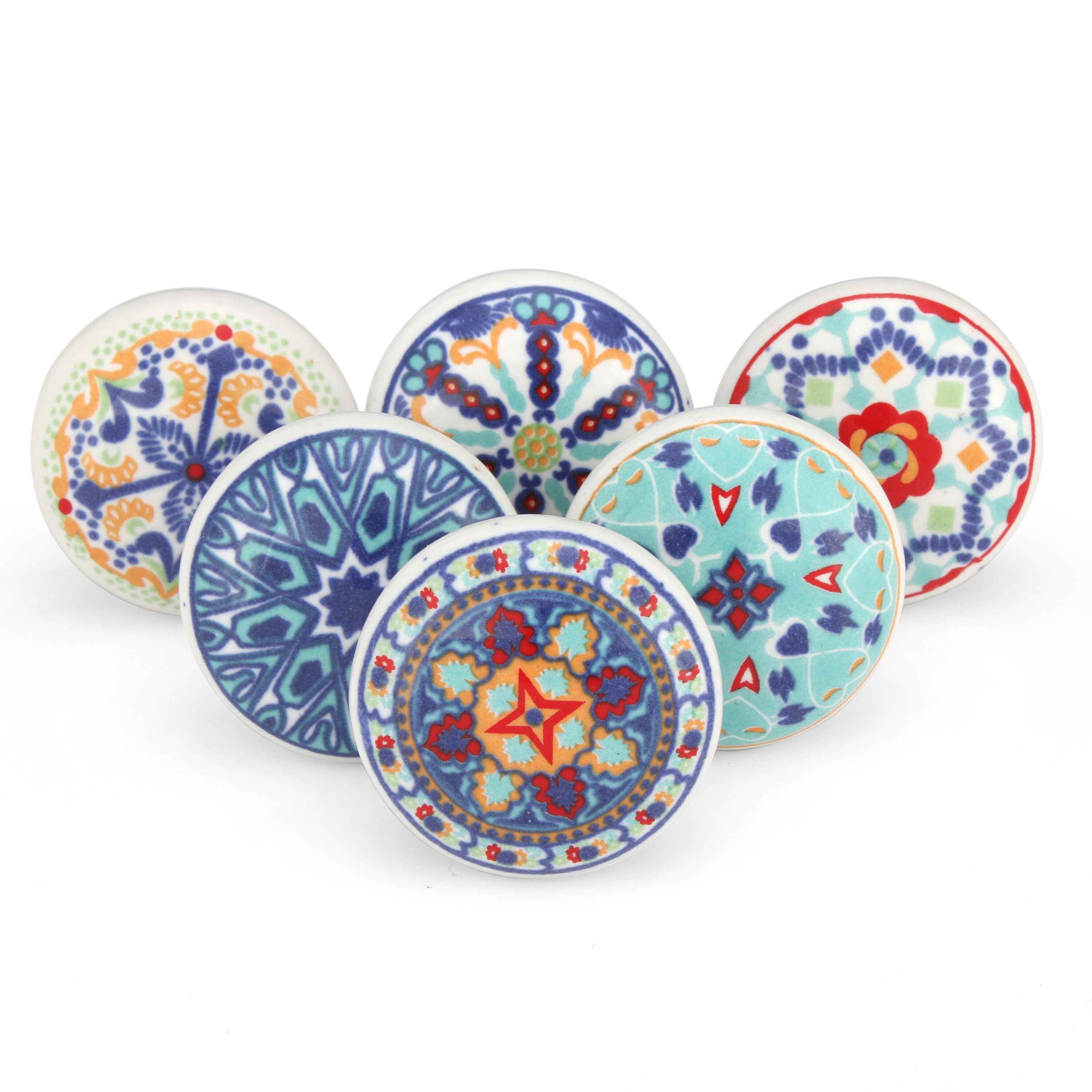 Home Improvement Knobs Indian Home Interior Decor Mandala Ceramic Knobs