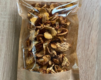 Dried Organic Wild Forest Chanterelle Mushrooms - 50g