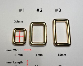 16/26/32mm 24K Gold Rectangle metal elliptical Gold ring strap connection ring Premium  High Jewelry Quality 3 layers of gold plating