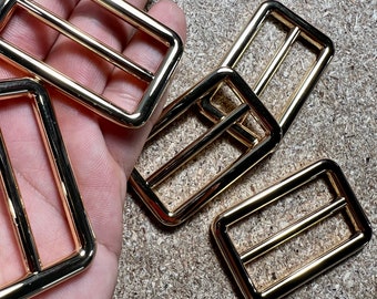 38mm 24K Gold Slider / High quality 3 layers plating color/ Bag Purse Strap adjuster slider, connector buckle triglide slide