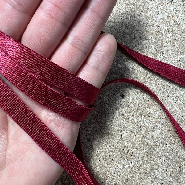 Premier 10mm Bra Strap Elastic Soft Feel Strong Lingerie Elastic - Wine Red