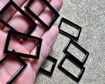 26mm Black Rectangle Metal Closed Loop Rings / High quality 3 layers plating color