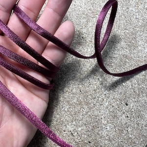 Premier Wine Red 5mm spaghetti elastic for swimwear, round elastic for bikini straps and ties, lingerie, hair bands and face masks