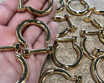 Gold Omega Ring | O Ring D Ring buckle bag purse handbag tote bag / High quality 3 layers of 24-k gold plating