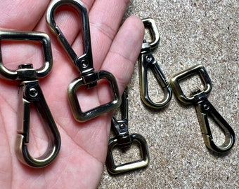 15mm Antique Vintage Lobster Claw | Clasps Handbag Bag Clips, Swiveling Hook / High quality 3 layers plated, UK seller