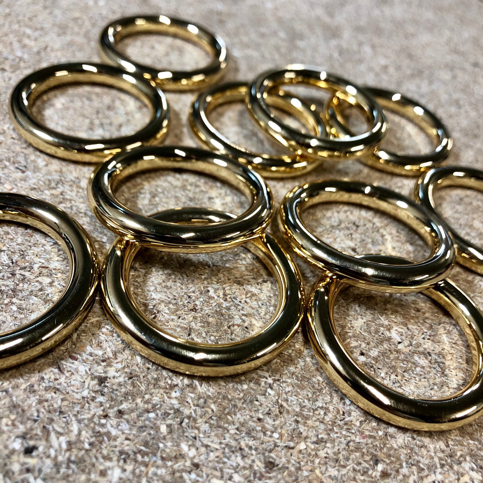 30 Mm Gold Oring Welded Closed Leather Craft Ring Buckle / High