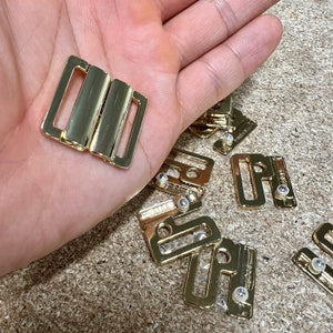 High Quality 25mm Metal Clasps Bra Front Closures for Bra and Swimwear Bramaking Clips Clickers Front Fasteners 3 layers 24K Gold Plating