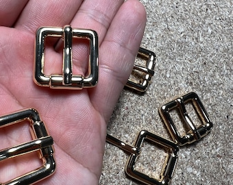 16mm Pin buckle | Square Strap Buckles for Handbag Purse Bag Making Hardware / High quality 3 layers of 24-k gold plating,