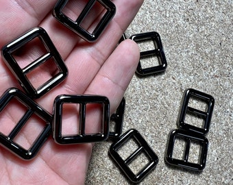 BLack Slider / High quality 3 layers plating color/ Bag Purse Strap adjuster slider, connector buckle triglide slide