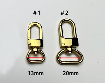 13/20mm Gold Lobster Claw | Clasps Handbag Bag Clips, Swiveling Hook / High quality 3 layers of 24-k gold plating, UK seller