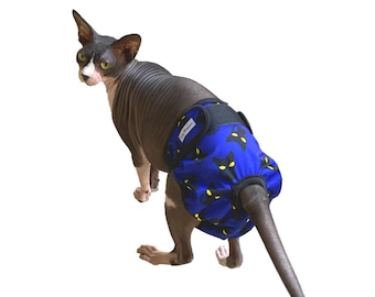 Midnight Kitty Knickers Washable Cat Stud Pants Diaper Nappy Undies Underwear Male Female Reusable Adjustable Feline Physiological Nappies