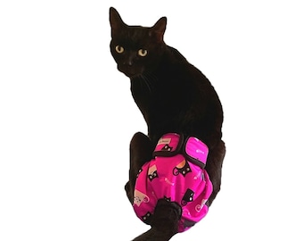 Pink Kitty Knickers Washable Stud Cat Pants Diaper Nappy Undies