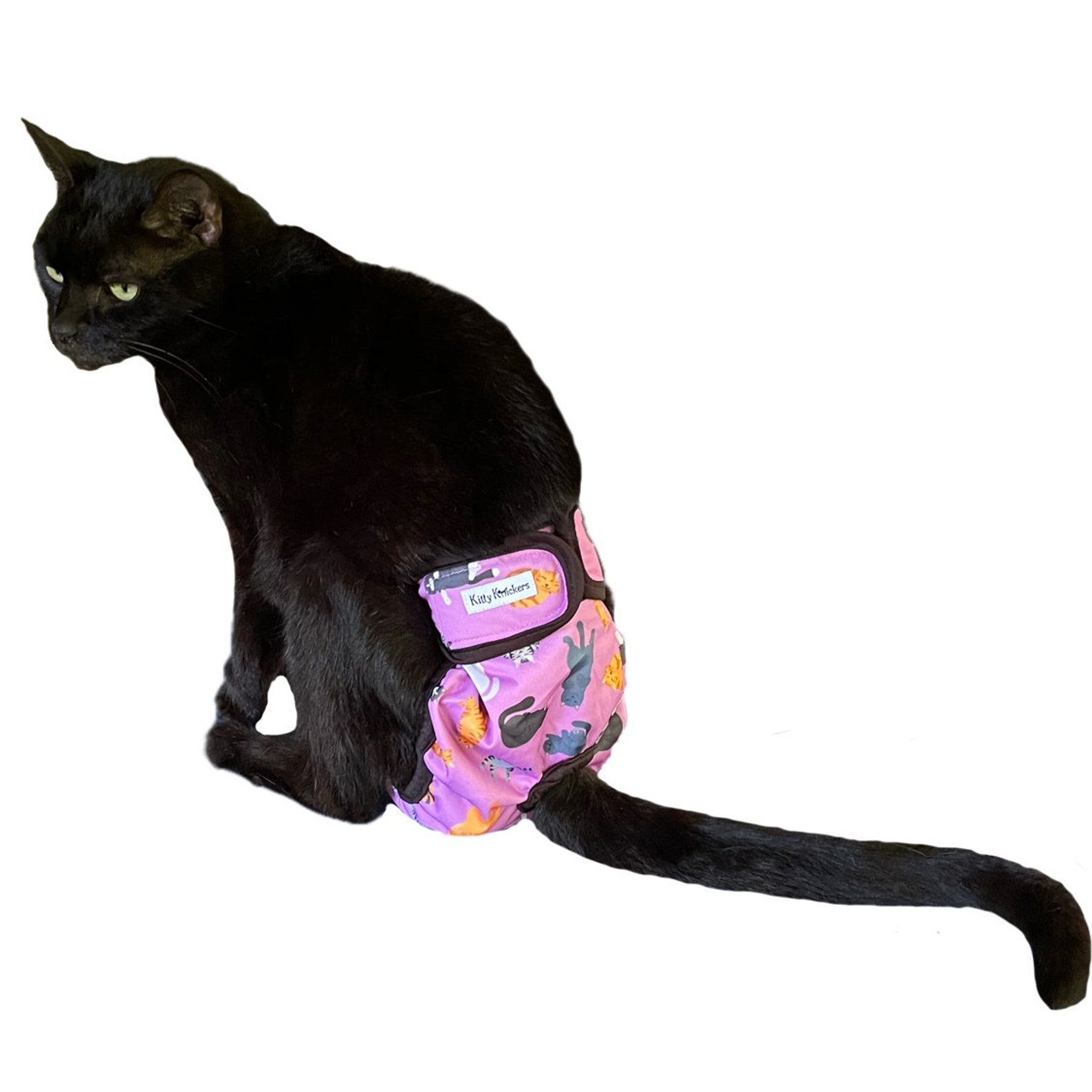 Purple Kitty Knickers Washable Cat Stud Pants Diaper Nappy Etsy UK