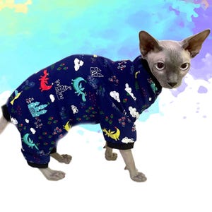 Castles & Dragons Cat Romper Catsuit Pyjamas Sphynx Clothes Clothing Jumper Jumpsuit Cotton Coat Sweater Sphinx Devon Cornish Rex Siamese
