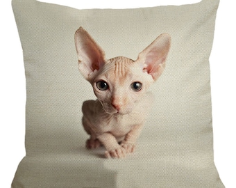 Sphynx Cat Cushion Cover Light Beige - Home Decor Bed Linen Lounge Couch Chair Decorative