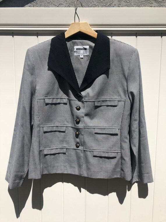 Vintage Black & White Blazer - Vintage Checkered B