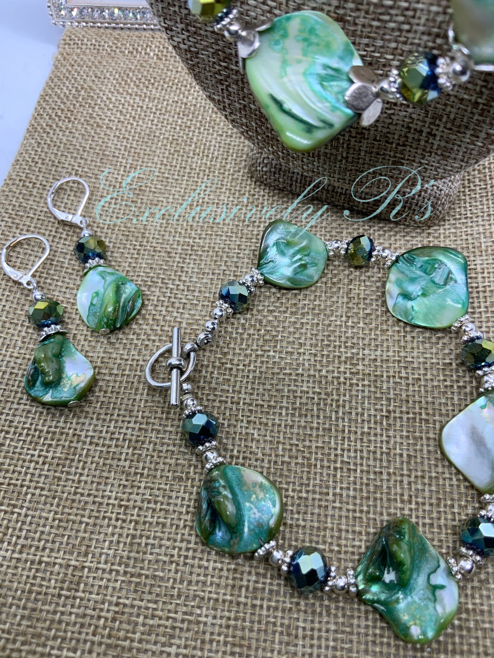 Stunning Handcrafted Seafoam Green Mother of Pearl Shell & - Etsy