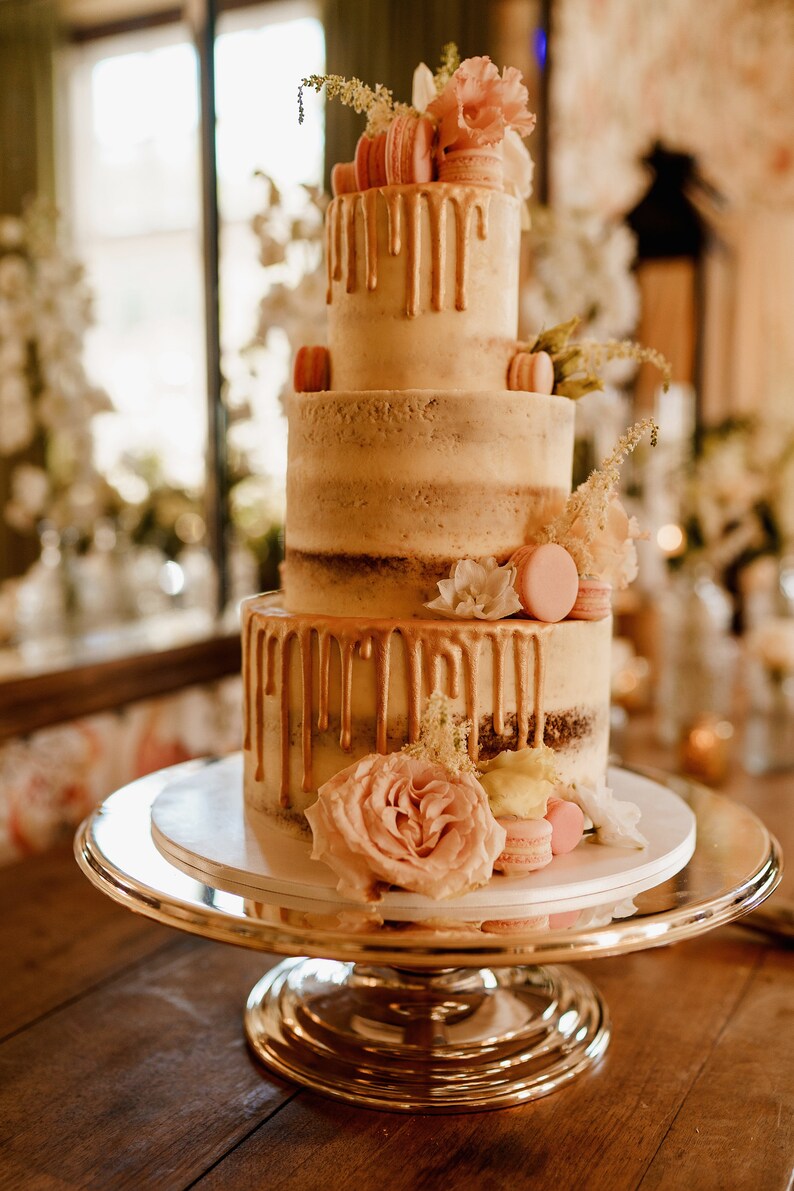 Small 3 tier semi naked Wedding cake and 30 x cakesicles