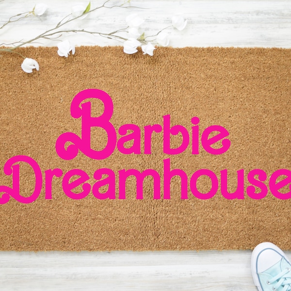 Barbie Dreamhouse Mat/ Dollhouse Doormat/Barbie Movie Mat/Logo/Indoor/Outdoor Personalized Doormat/ Coco Custom Mat