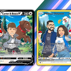 Custom Full Body Trainer Card, Custom Trading Card, Full Body Illustration, Poke Illustration, Hand Drawn Artist, Cartoon Art, Anime Gift
