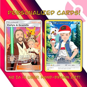 Carte Pokémon personnalisée - Cadeau unique pour les enfants, les anniversaires, les anniversaires, la Saint-Valentin, la Fête des pères et Noël