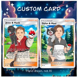 Carte Pokémon personnalisée, portrait pokemon personnalisé, cadeau personnalisé, illustration