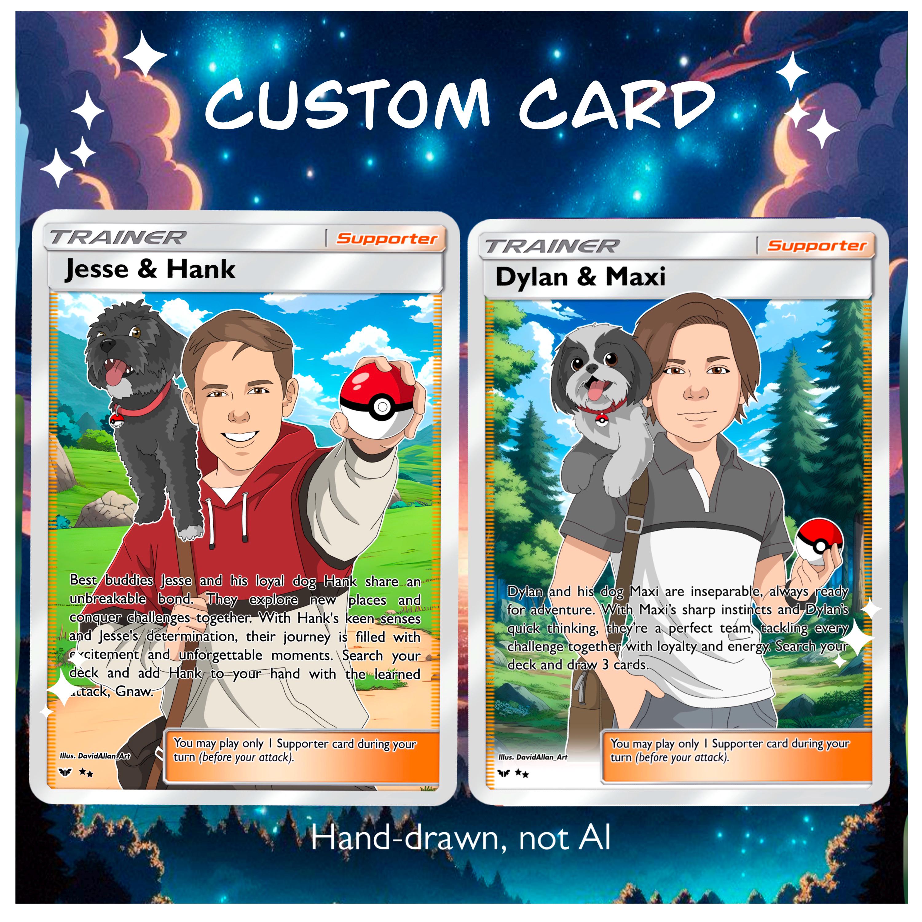 Custom Pokmon Card Drawing Personalized Pet Portrait, Hand-drawn Anime Style Gift - Etsy Denmark Custom Pokmon Card Drawing Personalized Pet Portrait, Hand-drawn Anime Style Gift - Etsy Denmark