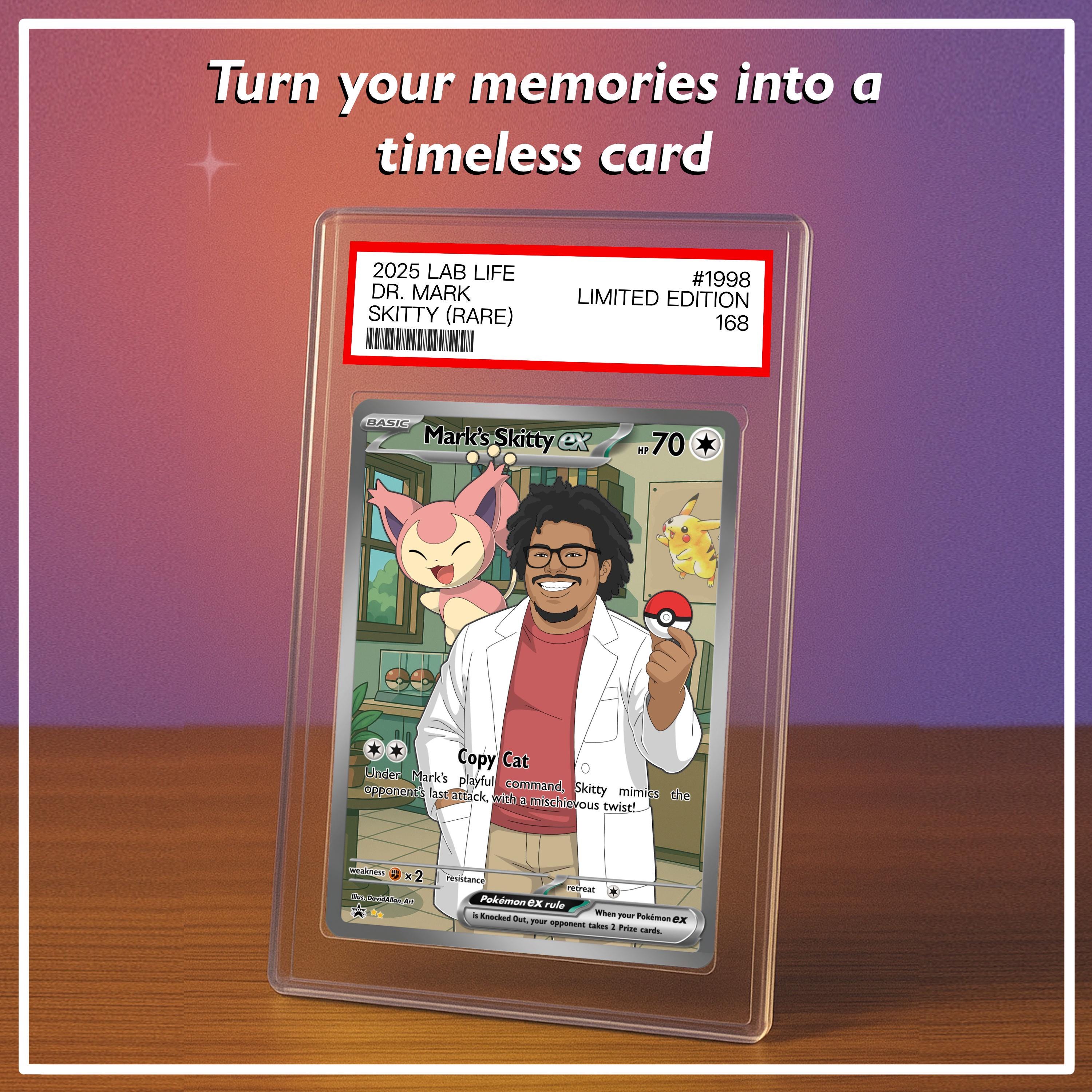 Custom Pokemon Trainer Card Art, Personalized Portrait From Photo, Full ...