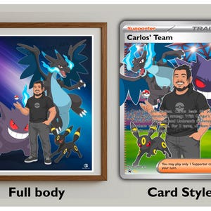 Custom Pokémon Card Drawing – Personalized Pet Portrait, Hand-Drawn Anime Style Gift image 6
