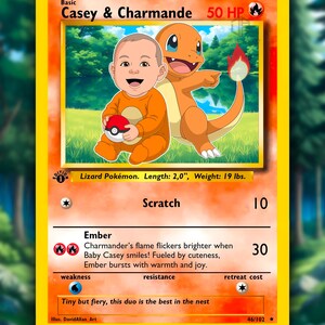 Custom Pokémon Card Drawing – Personalized Pet Portrait, Hand-Drawn Anime Style Gift image 7