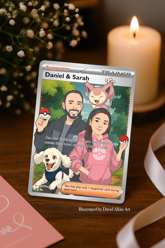 Personalized Pokemon Anniversary Card, Custom Photo Anime Wedding Card,  Anniversary Gift, Gift for Him, Gift for Her, Custom Card for Couple - Etsy