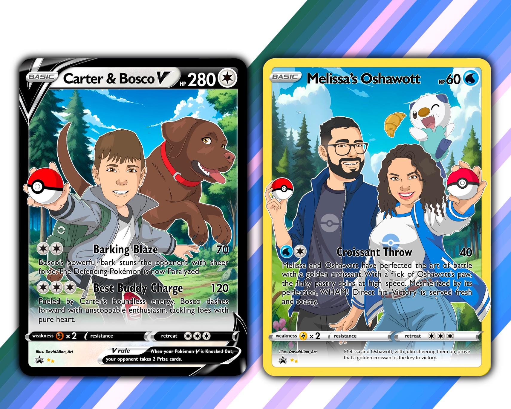 Custom Pokémon Card Drawing – Personalized Pet Portrait, Hand-drawn ...
