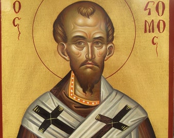 byzantine painted icon of Saint John Chrysostom