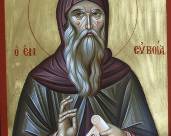 byzantine painted icon of Saint David,AGIOS DAVID,Sfantul David