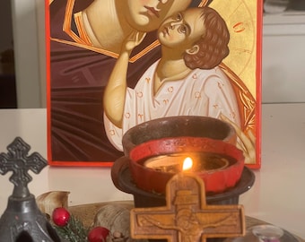 Byzantine Orthodox Icon of the Virgin Mary with Child – Traditional Religious Painting, Spiritual Gift, Christian Art,Panagia,Theotokos art