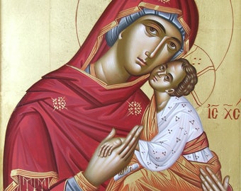 Byzantine painted icon of Virgin Mary Glykophylousa-Mother of God,PANAGIA,THEOTOKOS,Maica Domnului,Богородицы,Икона,Gift