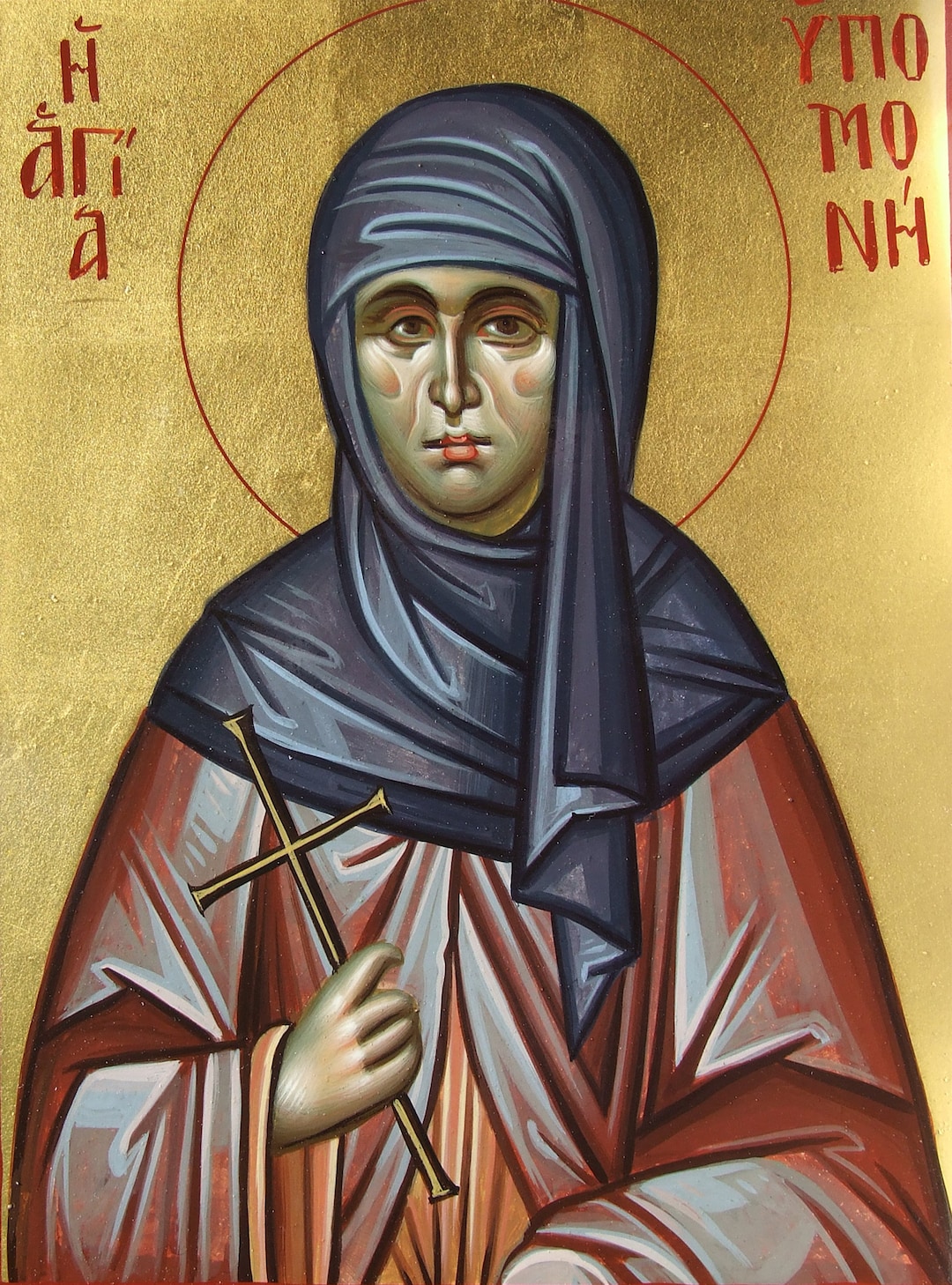 Byzantine Painted Icon of Saint Ypomonipatienceagia Etsy