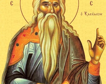 ByzantineHand-Painted Byzantine Icon of Saint Philaret the Merciful – Memory and Devotion