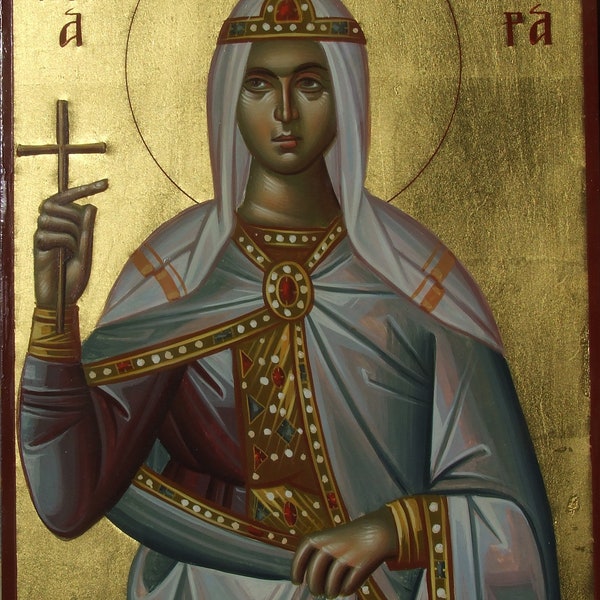 Byzantine icon of Saint Barbara,Sfanta Varvara,AGIA VARVARA