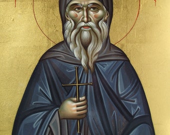 Byzantine painted icon of Saint Patapios,AGIOS PATAPIOS,Sfantul Patapie