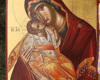 Byzantine painted icon of Virgin Mary Glykophylousa-Mother of God,THEOTOKOS,PANAGIA,Богородицы,Икона