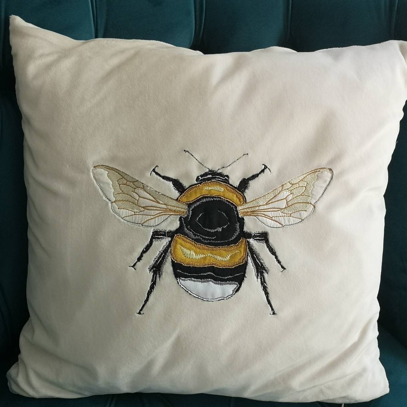 Luxurious velvet bee cushion cover. Etsy