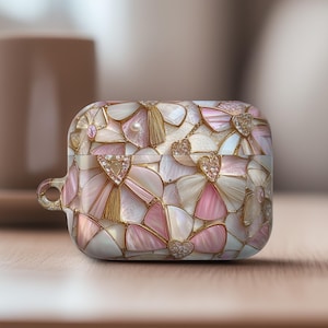Vibrant Stained Glass Effect Airpod Pro 2 Case Cover Pink Messy Bow Floral Airpod Pro 1 Case Birthday Gift With Keychain Ring AP01