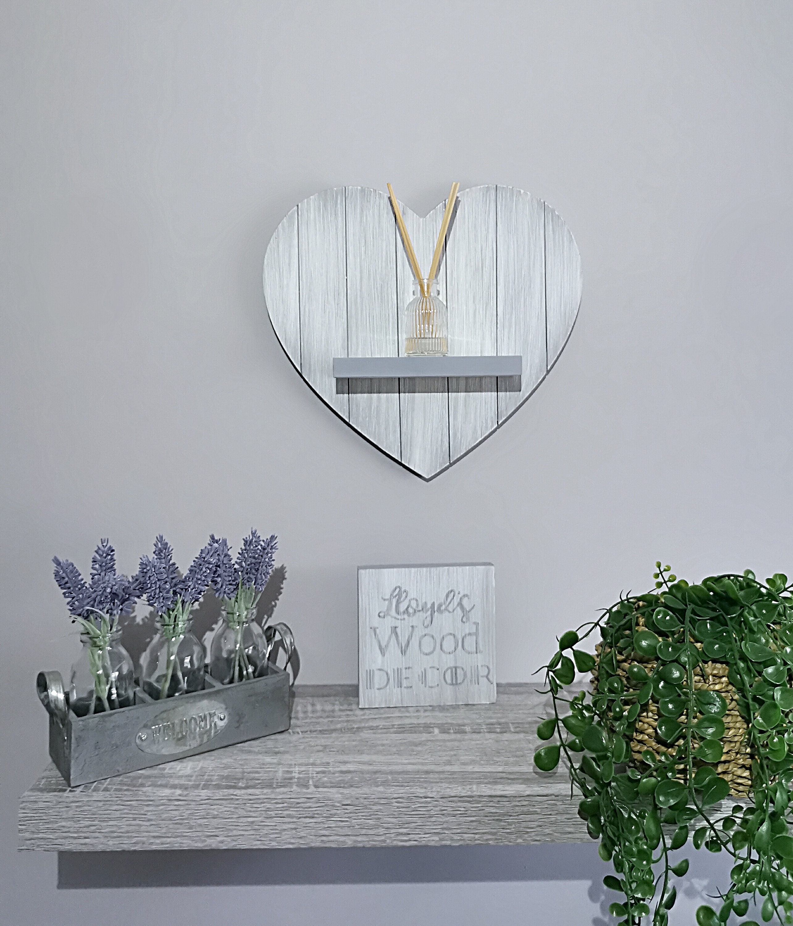 Large wooden heart shelf deals