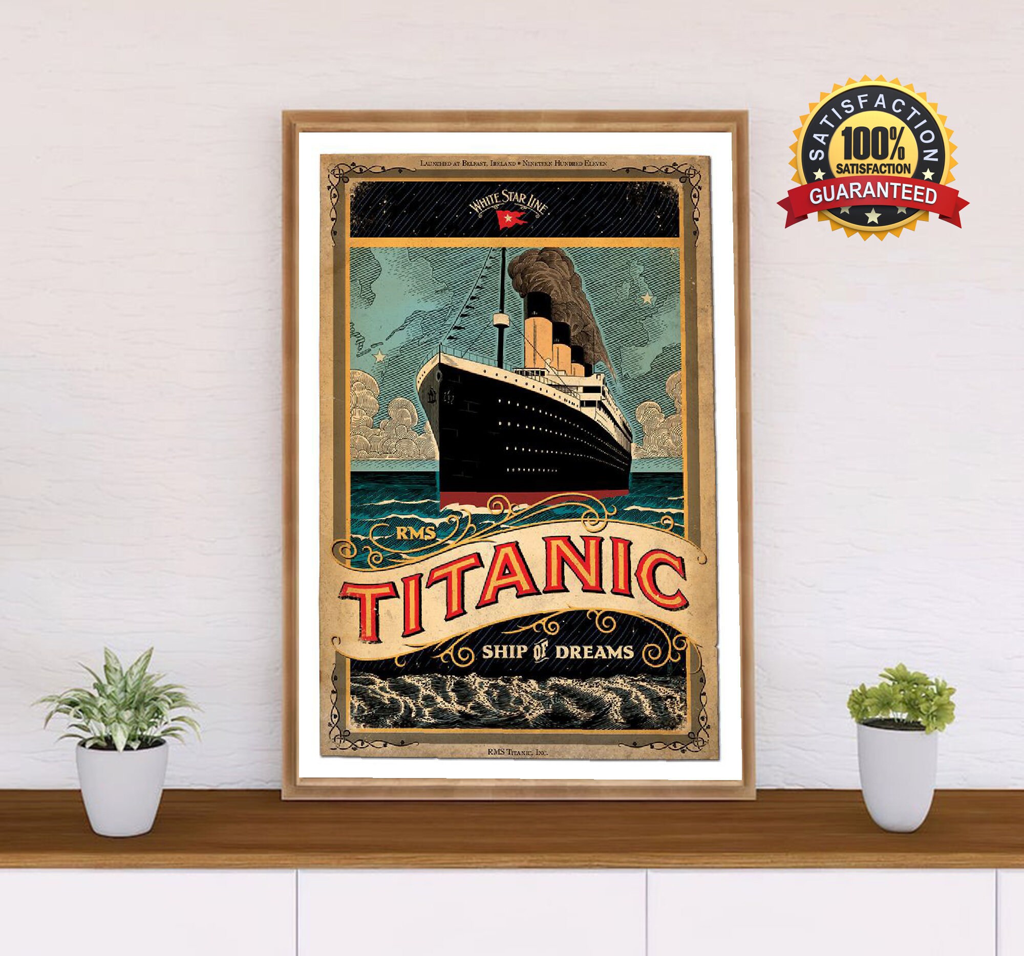 Vintage Titanic Poster No Frame Titanic Movie Print Titanic Etsy Hot