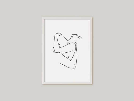 Couple Line Art Love Art Minimal Line Drawing Nudes Line Etsy